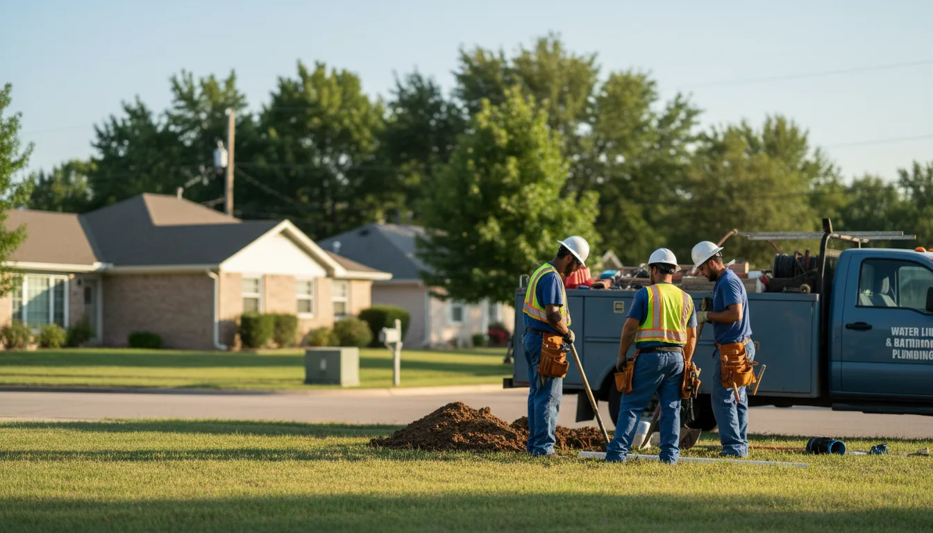 Residential water line and bathroom plumbing service in Elkport, IA